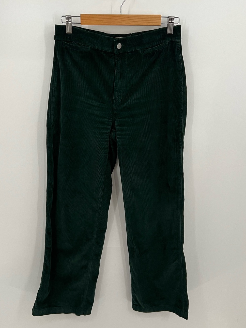 Madewell the Emmett Dark Green Corduroy Wide Leg Pants - Picture 2 of 14